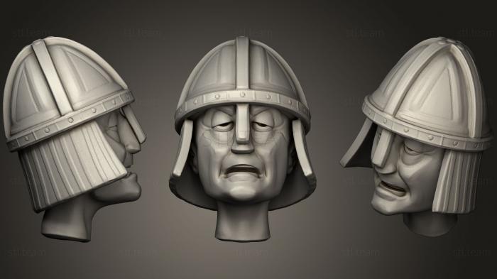 Бюсты монстры и герои Голова старика в шлеме в стиле комиксов